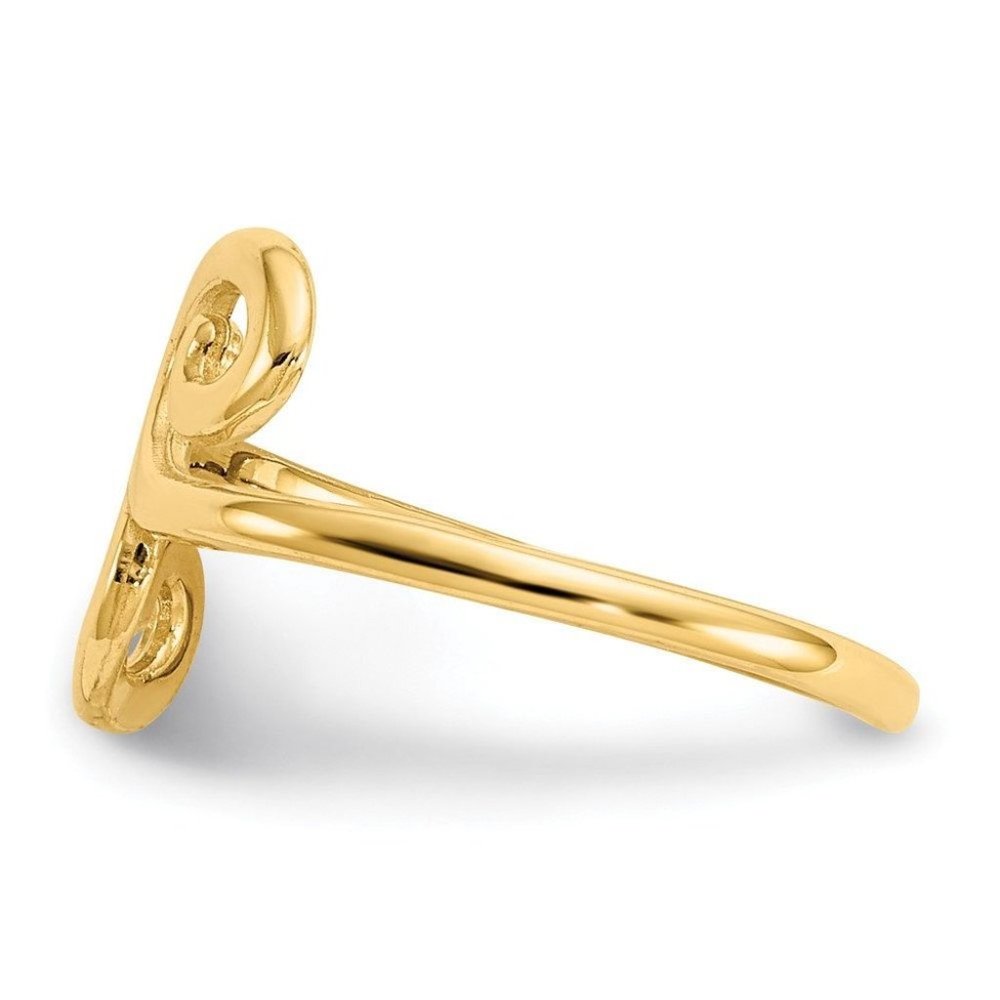 14k Yellow Gold Solid Toe Ring Swirl Adjustable - image 3